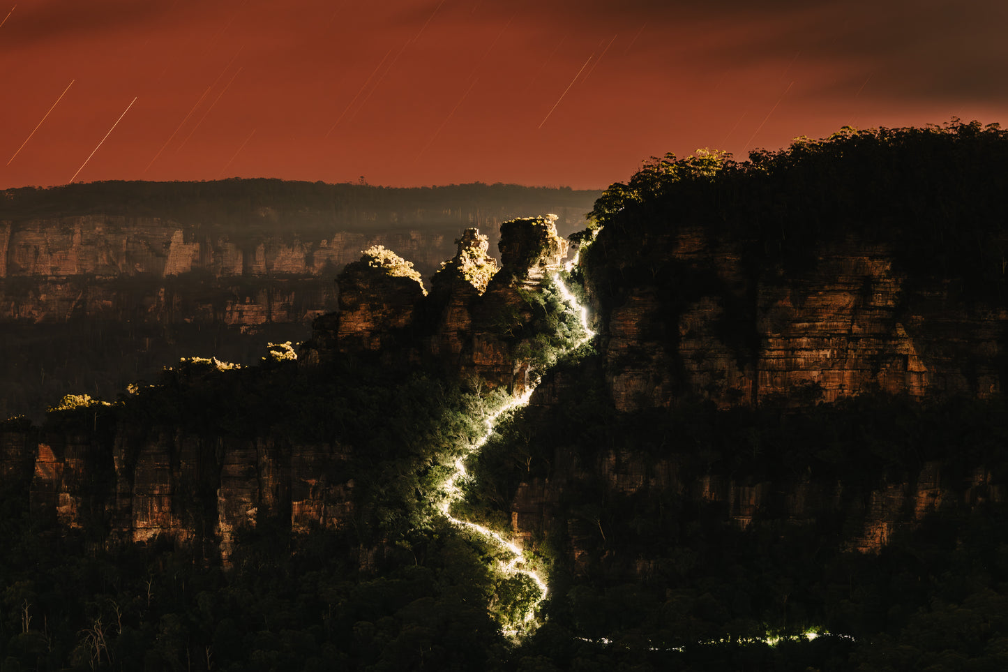 Three Sisters Light Trail